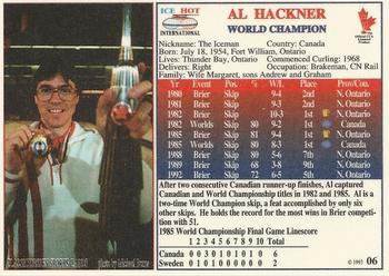1993 Ice Hot International #6 Al Hackner Back